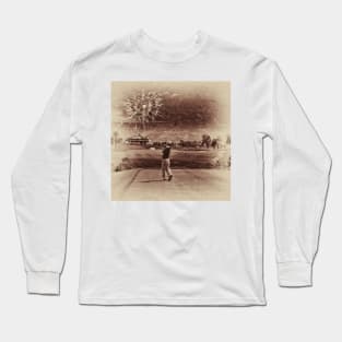 Broken Glass Sky Sepia Long Sleeve T-Shirt